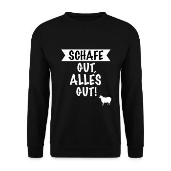 Schaf Schafe Hirte Schäfer Schafbesitzer Geschenk - Unisex Pullover - Schwarz - Vorne - Alina (178cm) & Michal (187cm)