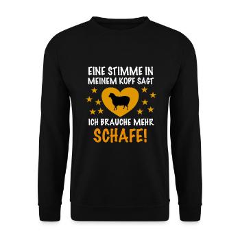Schaf Schafe Hirte Schäfer Schafbesitzer Geschenk - Unisex Pullover - Schwarz - Vorne - Alina (178cm) & Michal (187cm)