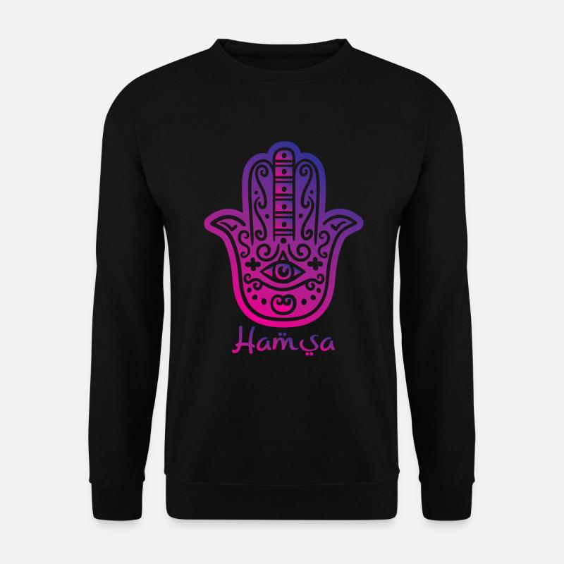 Hamsa Hand der Fatima - Unisex Pullover - Schwarz