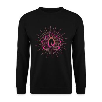 Lotus flower Namaste - Unisex Sweatshirt - black - Front - Alina (178cm) & Michal (187cm)