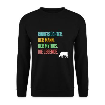 Rind Rinderzüchter Rinderbauer Rinder Geschenk - Unisex Pullover - Schwarz - Vorne - Alina (178cm) & Michal (187cm)