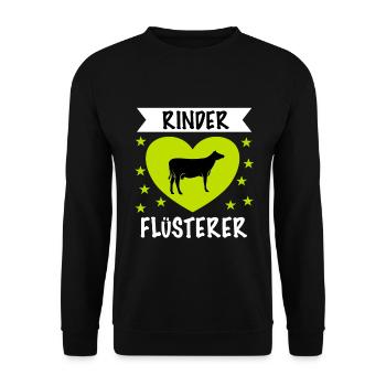 Rinder Flüsterer - Unisex Pullover - Schwarz - Vorne - Alina (178cm) & Michal (187cm)