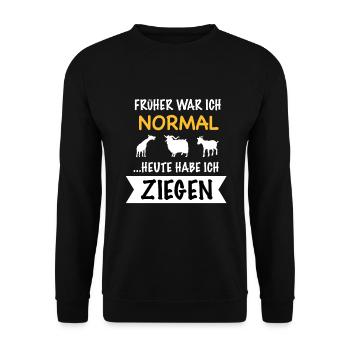 Ziege Ziegenbauer Ziegen lustige Geschenkidee - Unisex Pullover - Schwarz - Vorne - Alina (178cm) & Michal (187cm)