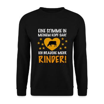 Rind Rinderzüchter Rinderbauer Rinder Geschenk - Unisex Pullover - Schwarz - Vorne - Alina (178cm) & Michal (187cm)