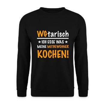 WGtarisch Mitbewohner Mitbewohnerin WG Geschenk - Unisex Pullover - Schwarz - Vorne - Alina (178cm) & Michal (187cm)