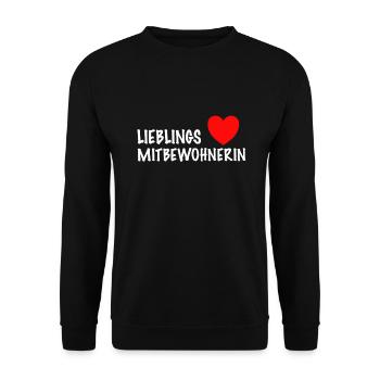 Lieblings Mitbewohnerin WG Geschenkidee - Unisex Pullover - Schwarz - Vorne - Alina (178cm) & Michal (187cm)