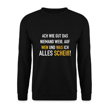 Ist mir scheiß egal - Unisex Pullover - Schwarz - Vorne - Alina (178cm) & Michal (187cm)