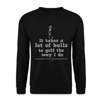 Golf golf père joueur de golf - Sweat-shirt Unisexe - noir - Devant - Alina (178cm) & Michal (187cm)