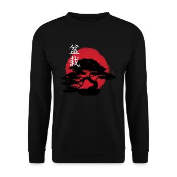Bonsaï Japon - Sweat-shirt Unisexe - noir - Devant - Alina (178cm) & Michal (187cm)
