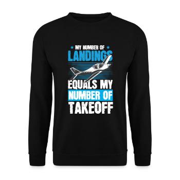Airplane fly fly - Unisex Sweatshirt - black - Front - Alina (178cm) & Michal (187cm)