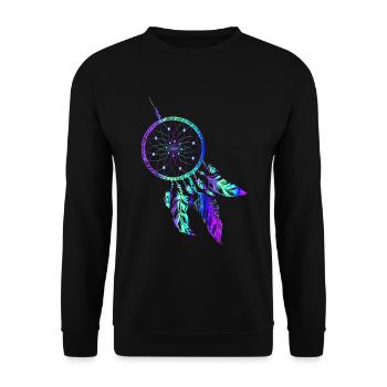 Dream catcher Indians Dream dream feather - Unisex Sweatshirt - black - Front - Alina (178cm) & Michal (187cm)