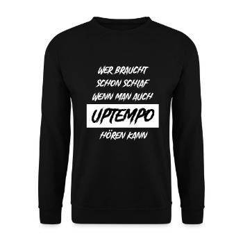 Uptempo Speedcore Festival Musik Rave Geschenkidee - Unisex Pullover - Schwarz - Vorne - Alina (178cm) & Michal (187cm)