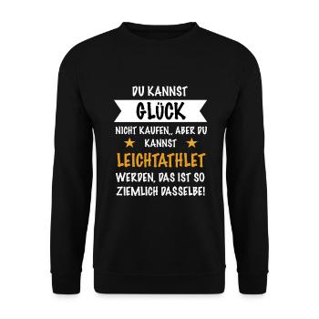 Leichtathletik Glück Geschenk - Unisex Pullover - Schwarz - Vorne - Alina (178cm) & Michal (187cm)