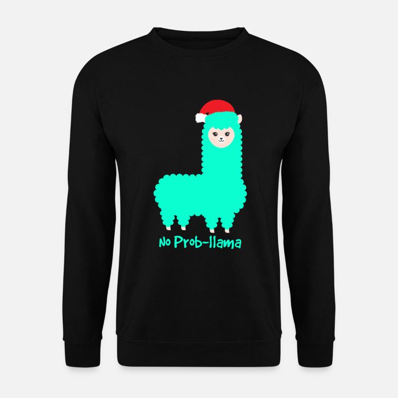 Christmas Llama Alpaca No Probllama - Unisex Sweatshirt - black