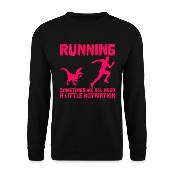 Funny Lustig Laufen Motivation - Unisex Pullover - Schwarz - Vorne - Alina (178cm) & Michal (187cm)