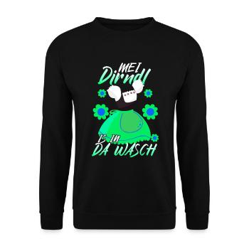 Dirndl Ersatz Wäsche - Unisex Pullover - Schwarz - Vorne - Alina (178cm) & Michal (187cm)
