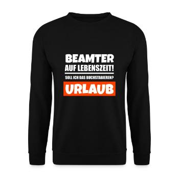 Beamter Beamte Geschenkidee - Unisex Pullover - Schwarz - Vorne - Alina (178cm) & Michal (187cm)