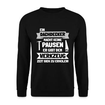 Dachdecker - Unisex Pullover - Schwarz - Vorne - Alina (178cm) & Michal (187cm)