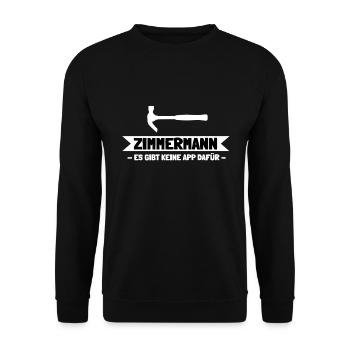 Zimmermann Zimmerer Zimmerei - Unisex Pullover - Schwarz - Vorne - Alina (178cm) & Michal (187cm)