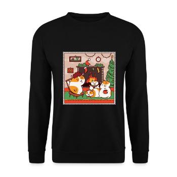 Cochon d'Inde Fan Girl Noël Noël - Sweat-shirt Unisexe - noir - Devant - Alina (178cm) & Michal (187cm)