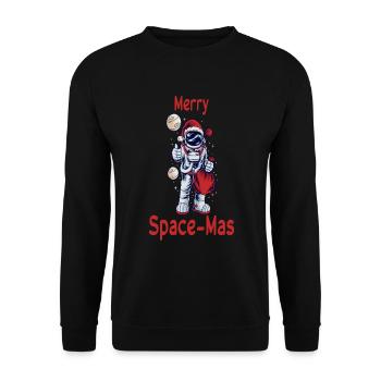 Cadeau d'univers garçon astronaute de Noël - Sweat-shirt Unisexe - noir - Devant - Alina (178cm) & Michal (187cm)
