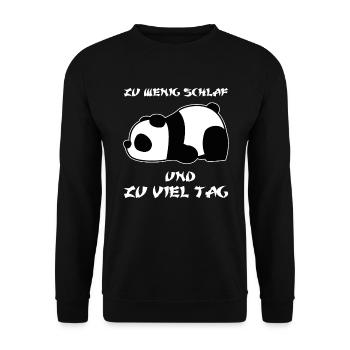 Panda Schlaf Baby Spruch Geschenkidee - Unisex Pullover - Schwarz - Vorne - Alina (178cm) & Michal (187cm)