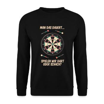 Darts Champions Hemd Sprüche Geschenkidee - Unisex Pullover - Schwarz - Vorne - Alina (178cm) & Michal (187cm)