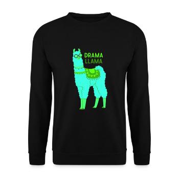 Lama lama dramatique - Sweat-shirt Unisexe - noir - Devant - Alina (178cm) & Michal (187cm)