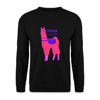 Lama lama dramatique - Sweat-shirt Unisexe - noir - Devant - Alina (178cm) & Michal (187cm)