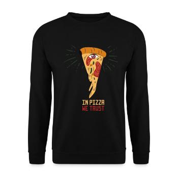 Dans Pizza We Trust Triangle des yeux Illuminati - Sweat-shirt Unisexe - noir - Devant - Alina (178cm) & Michal (187cm)