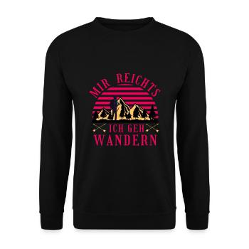 Randonnée aventure en montagne Assez pour moi je vais faire de la randonnée - Sweat-shirt Unisexe - noir - Devant - Alina (178cm) & Michal (187cm)