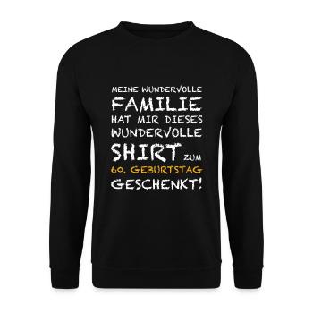 Die Überraschung zum 60. Geburtstag - Unisex Pullover - Schwarz - Vorne - Alina (178cm) & Michal (187cm)