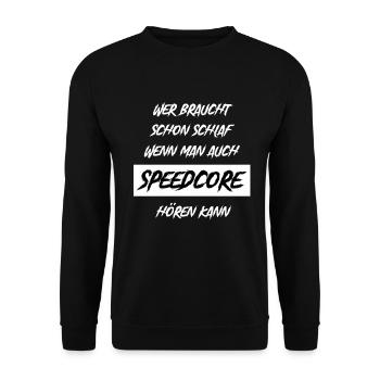 Speedcore Festival Musik Hardstyle Rave Geschenk - Unisex Pullover - Schwarz - Vorne - Alina (178cm) & Michal (187cm)