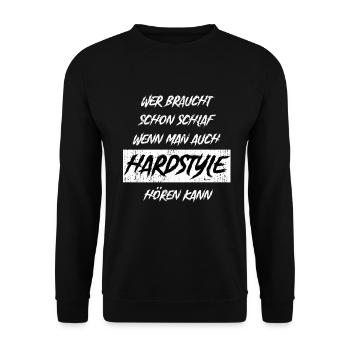 Hardstyle Festival Design Für Raver - Unisex Pullover - Schwarz - Vorne - Alina (178cm) & Michal (187cm)