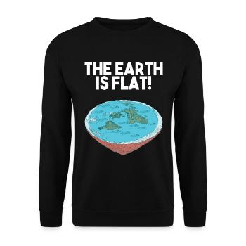 Flatearth Climate Change Nerd Anti-Vaccination Gift - Unisex Sweatshirt - black - Front - Alina (178cm) & Michal (187cm)