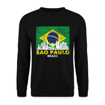 Sao Paulo Stadt Reisen Brasilien - Unisex Pullover - Schwarz - Vorne - Alina (178cm) & Michal (187cm)