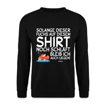 Fuchs Schlaf Sprüche Nachthemd Geschenk - Unisex Pullover - Schwarz - Vorne - Alina (178cm) & Michal (187cm)