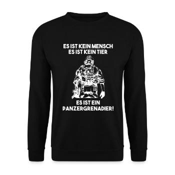 Bundeswehr Panzergrenadier Militär Geschenk - Unisex Pullover - Schwarz - Vorne - Alina (178cm) & Michal (187cm)