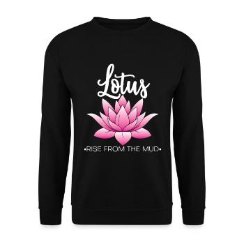 Lotus Blossom Flower Namaste - Unisex Sweatshirt - black - Front - Alina (178cm) & Michal (187cm)