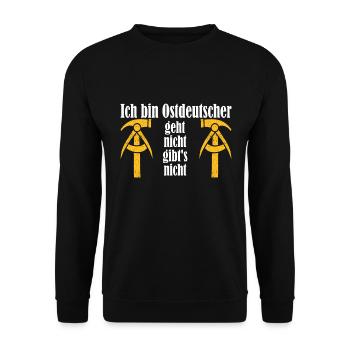 DDR Arbeit Sprüche Kult Geschenkidee - Unisex Pullover - Schwarz - Vorne - Alina (178cm) & Michal (187cm)