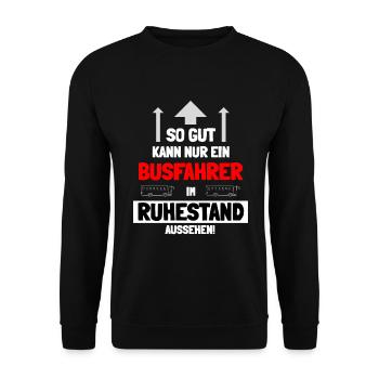 Busfahrer Fernbus Rentner Ruhestand - Unisex Pullover - Schwarz - Vorne - Alina (178cm) & Michal (187cm)