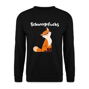 Schweigefuchs Fuchs Schule Schüler Geschenkidee - Unisex Pullover - Schwarz - Vorne - Alina (178cm) & Michal (187cm)