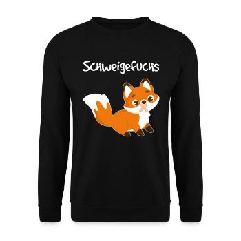 Schweigefuchs Grundschule Schüler Design Geschenk - Unisex Pullover - Schwarz - Vorne - Alina (178cm) & Michal (187cm)