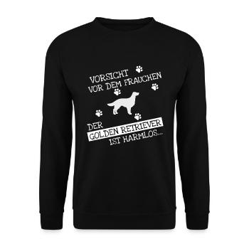 Golden Retriever - Unisex Pullover - Schwarz - Vorne - Alina (178cm) & Michal (187cm)