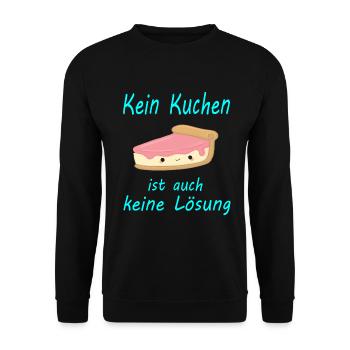 Kein Kuchen ist auch keine Lösung Liebe - Unisex Pullover - Schwarz - Vorne - Alina (178cm) & Michal (187cm)