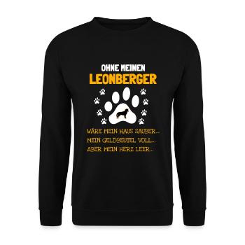 Ohne meinen Leonberger - Unisex Pullover - Schwarz - Vorne - Alina (178cm) & Michal (187cm)