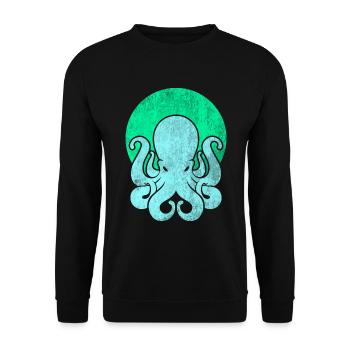 Oktopus Tintenfisch Kraken Kalmar - Unisex Pullover - Schwarz - Vorne - Alina (178cm) & Michal (187cm)