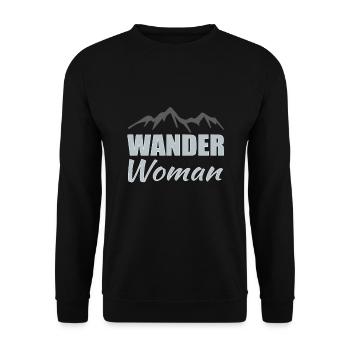 Wander Woman Wandern - Unisex Pullover - Schwarz - Vorne - Alina (178cm) & Michal (187cm)