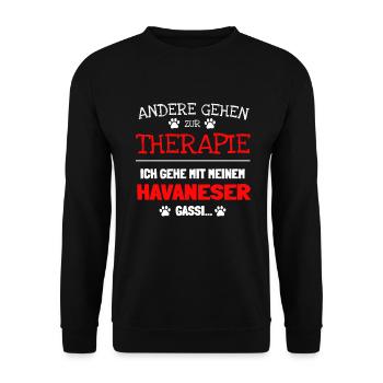 Havaneser Hund lustige Sprüche - Unisex Pullover - Schwarz - Vorne - Alina (178cm) & Michal (187cm)