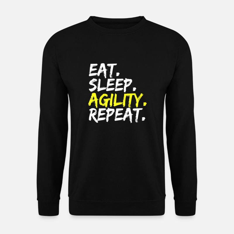 Eat Sleep Agility Repeat Hundetrainer Design - Unisex Pullover - Schwarz
